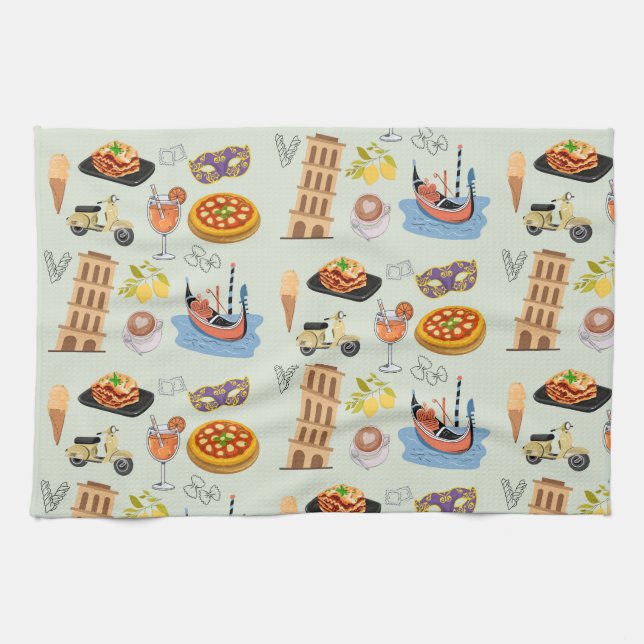 Italy Perfect Vacation Tea Towel (Horizontal)