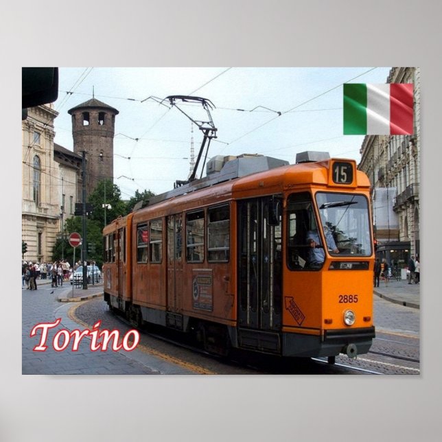 Italy - Piedmont - Torino - Tram - Poster (Front)