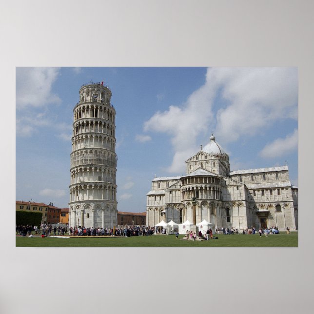 Italy, Pisa. Leaning Tower of Pisa and Poster (Front)