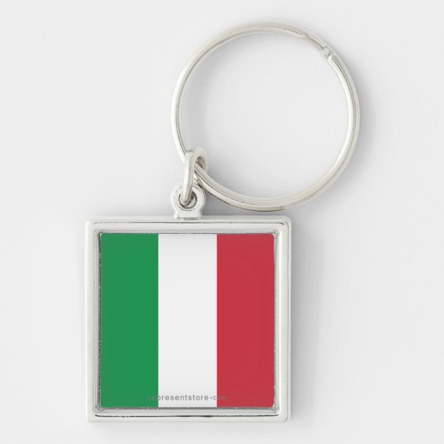 Italy Plain Flag Key Ring (Front)