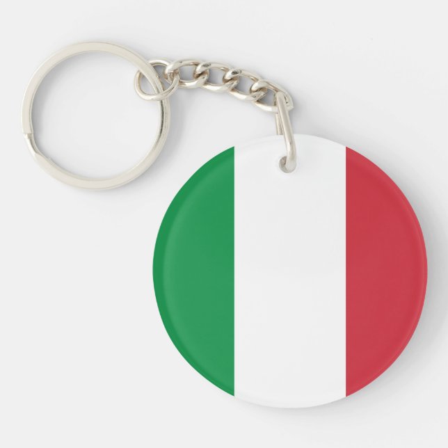 Italy Plain Flag Key Ring (Front)