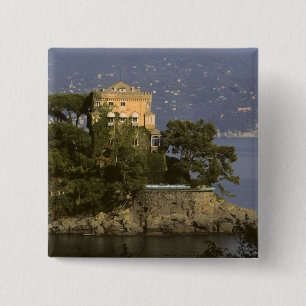 Italy, Portofino. Scenic life on the 15 Cm Square Badge