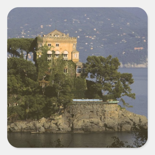 Italy, Portofino. Scenic life on the Square Sticker (Front)