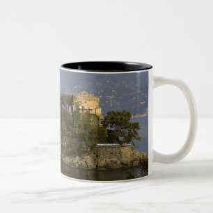 Italy, Portofino. Scenic life on the Two-Tone Coffee Mug