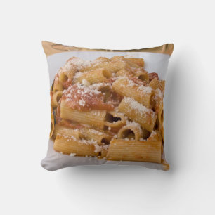 Italy, Positano. Display plate of rigatoni Cushion