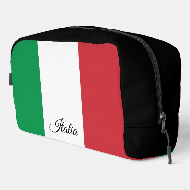 Italy Pouch, Italian flag, Large multipurpose Dopp Kit (Right Corner)