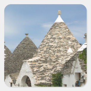 Italy, Puglia, Alberobello, Terra dei Trulli, Square Sticker