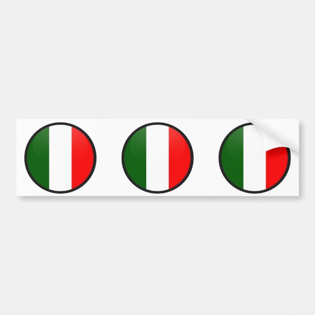 Italy quality Flag Circle Bumper Sticker (Front)