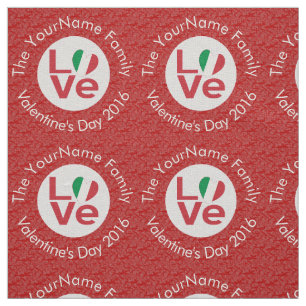 Italy Red LOVE Flag Personalised Fabric