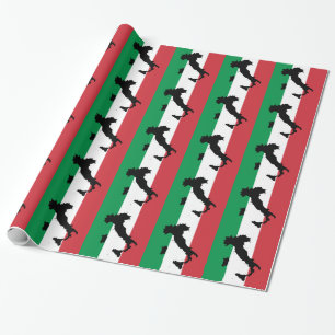 Italy Red White Green Stripes Wrapping Paper