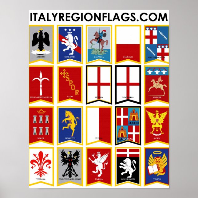 Italy Regions Poster (Front)