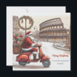 Italy Rome Christmas Watercolor Image Holiday Card<br><div class="desc">This italian Christmas card is the perfect simple holiday greeting. The Watercolor design features the Santa Claus in Roma Italy with his gifts with a an elegant script font with hand lettered style.  Personalise the card with your name.</div>