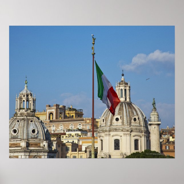 Italy, Rome. Italian flag Poster (Front)