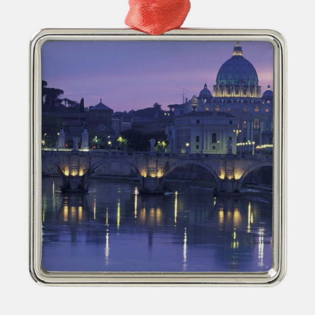 Italy, Rome St. Peter's and Ponte Sant Angelo, Metal Ornament (Front)