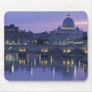 Italy, Rome St. Peter's and Ponte Sant Angelo, Mouse Pad