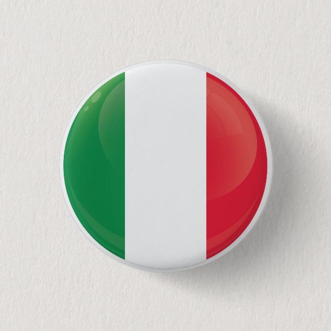 Italy  Round Icon Flag  3 Cm Round Badge (Front)