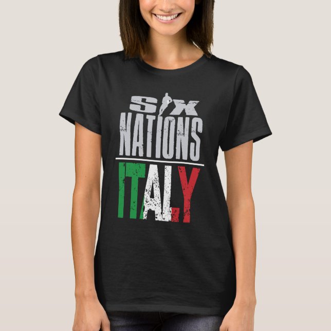 Italy Rugby Fan Player Coach and Rugby Supporter T-Shirt (Front)