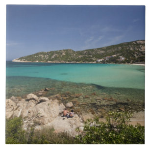 Italy, Sardinia, Baja Sardinia. Resort beach. Ceramic Tile