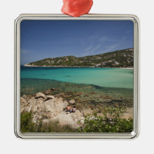Italy, Sardinia, Baja Sardinia. Resort beach. Metal Tree Decoration