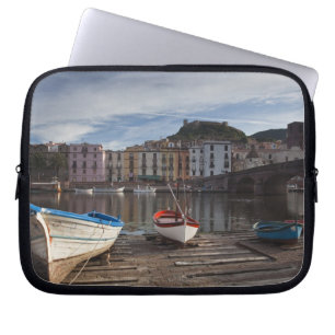 Italy, Sardinia, Bosa. Temo River and Ponte Laptop Sleeve