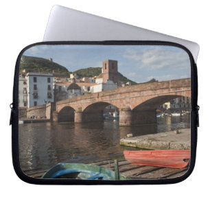 Italy, Sardinia, Bosa. Town view along Temo Laptop Sleeve