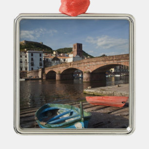 Italy, Sardinia, Bosa. Town view along Temo Metal Ornament