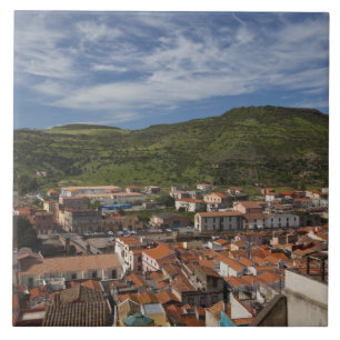 Italy, Sardinia, Bosa. Town view from Castello 2 Tile
