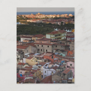 Italy, Sardinia, Bosa. Town view from Castello Postcard