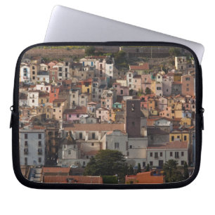 Italy, Sardinia, Bosa. Town view with Castello Laptop Sleeve