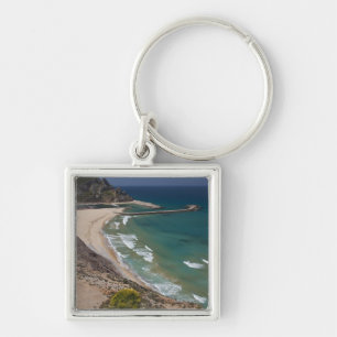 Italy, Sardinia, Buggerru. Buggerru beach and Key Ring