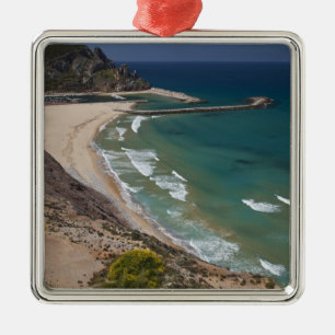 Italy, Sardinia, Buggerru. Buggerru beach and Metal Ornament