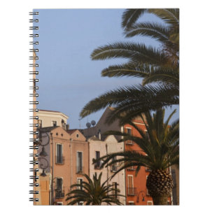 Italy, Sardinia, Cagliari. Buildings and palms Notebook