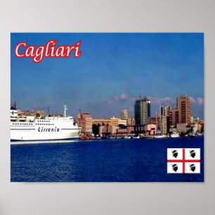 Italy - Sardinia - Cagliari - Harbour - Poster