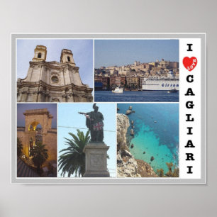 Italy - Sardinia - Cagliari - I Love Poster
