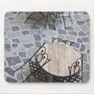 Italy, Sardinia, Castelsardo. Cafe tables. Mouse Pad