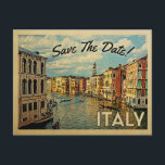 Italy Save The Date Vintage Venice Postcards<br><div class="desc">A unique vintage Italy Save The Date with tons of mid-century charm featuring the canals of Venice with gondolas on a gorgeous day. Celebrate your Italian destination wedding with this cool vintage Italy Save The Date.</div>