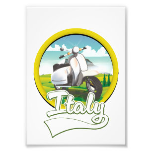 Italy Scooter Travel logo Photo Print