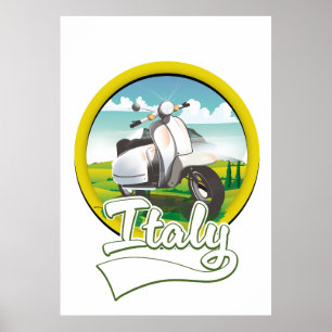 Italy Scooter Travel logo Poster