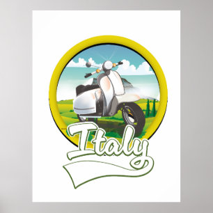 Italy Scooter Travel logo Poster