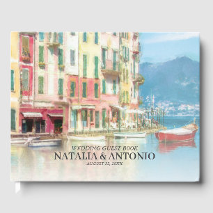 Italy Sea   Portofino Watercolor Wedding Guest Book