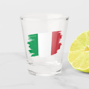 Italy Shot Glass, Patriotic Italian Flag Glass