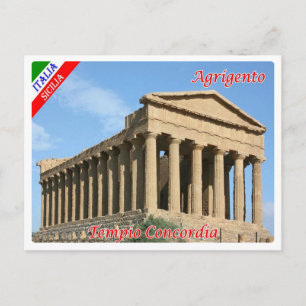 Italy - Sicily - Agrigento - Concordia Temple - Postcard