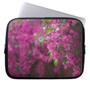 Italy, Sicily, Cefalu, Flowered Courtyard by Laptop Sleeve