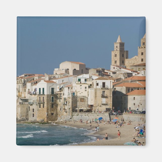 Italy, Sicily, Cefalu, Town View with Duomo from Magnet (Front)