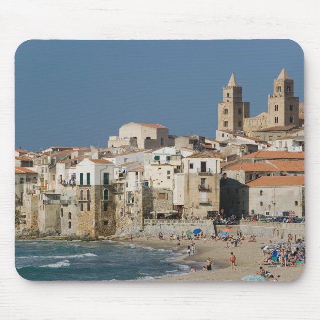 Italy, Sicily, Cefalu, Town View with Duomo from Mouse Pad (Front)