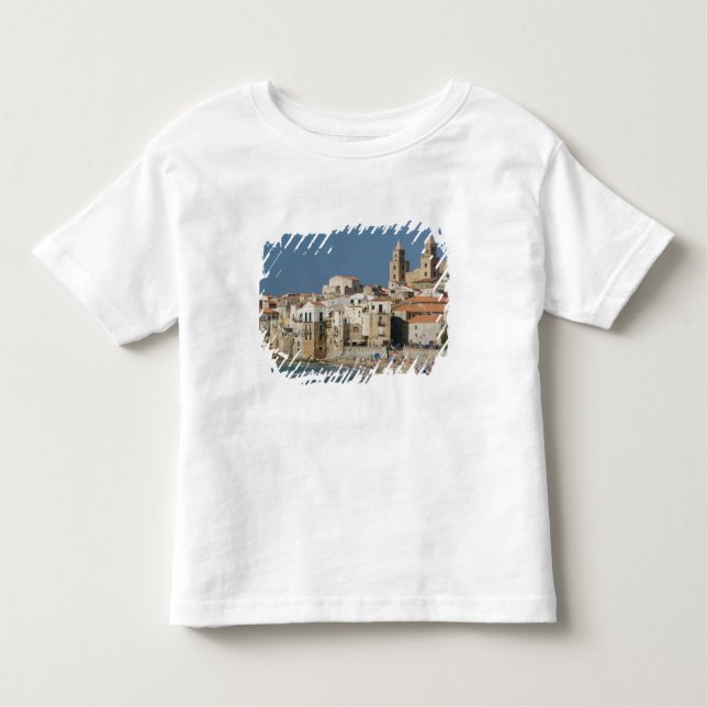 Italy, Sicily, Cefalu, Town View with Duomo from Toddler T-Shirt (Front)