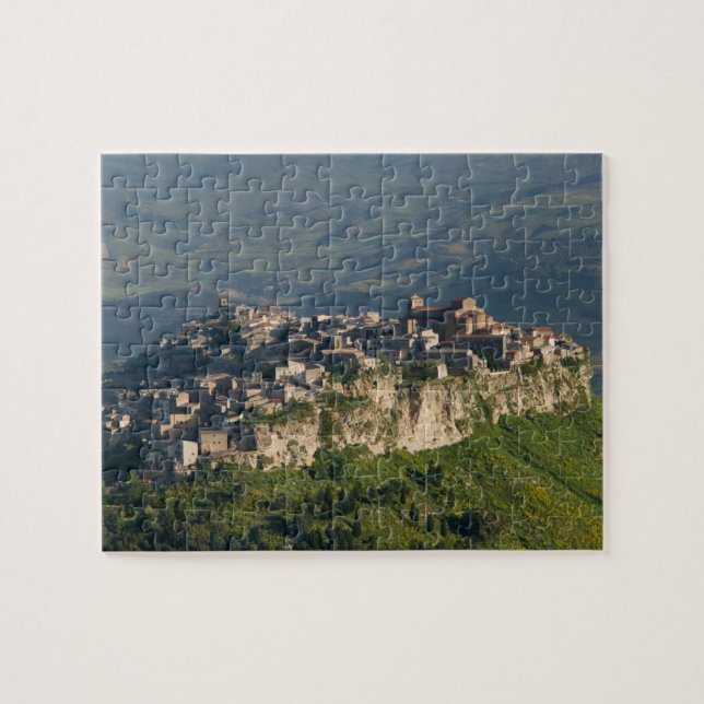 Italy, Sicily, Enna, Calascibetta, Morning View 2 Jigsaw Puzzle (Horizontal)