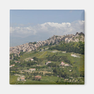 Italy, Sicily, Enna, Calascibetta, Morning View Magnet