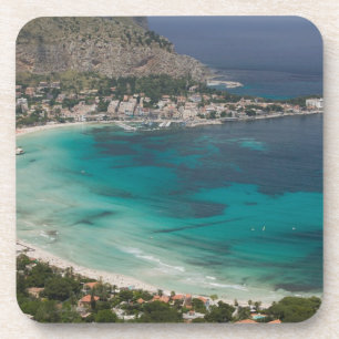 Italy, Sicily, Mondello, View of the beach from Coaster