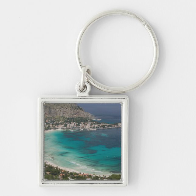 Italy, Sicily, Mondello, View of the beach from Key Ring (Front)